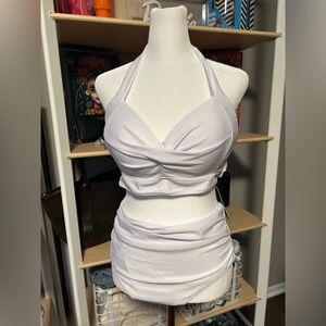 Tempt Me White Halter Bikini Set NWT size large